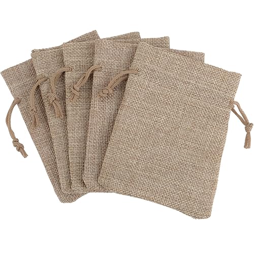 Mudder Burlap Bags with Drawstring Gift Bags for Wedding Party and DIY Craft, 4.5 x 3.5 Inch, Lot of 20