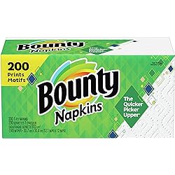 Bounty Assorted PrintWhite Quilted Napkins, 200-Count Packages