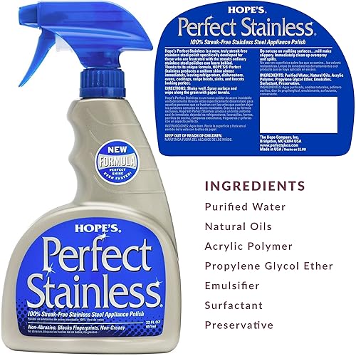 Hopes Perfect Stainless Stainless Steel Cleaner and Polish, 22oz Bottle