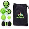 Acupoint Massage Ball Set 6 Physical Therapy Balls for Post Workout Deep Tissue Trigger Point Myofascial Release Lacrosse Ball Peanut Ball Spiky Ball Hand Therapy Ball Lg & Sm Foam Balls Green