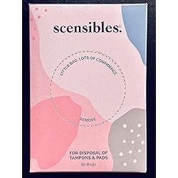Scensibles Personal Disposal Bags Box of 50 for Tampons, Sanitary Pads, Panty Liners- Menstrual Care and Hygiene Products
