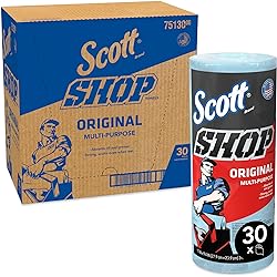 Scott Shop Towels Original 75130, Blue Shop Towels, 1 RollPack, 30 PacksCase