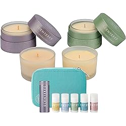 Scentered Aromatherapy Scented Candle, Balm & Mini Balm Gift Set - Sleep Well & DE-Stress Candles for Restful Sleep & Stress Relief - 4 x Candles 3oz 2 Boxed, 2 Loose, 1 x Balm and 5 x Mini Balms