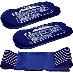Medvice 2 Reusable Hot and Cold Ice Packs for Injuries, Joint Pain, Muscle Soreness and Body Inflammation - Reusable Gel Wraps - Adjustable & Flexible for Knees, Back, Shoulders, Arms and Legs