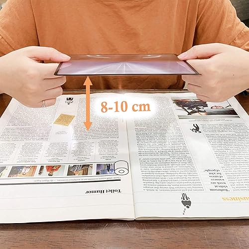 MagDepo Magnifying Sheet 3 Pack 3X PVC Lightweight Page Size with 3 Bonus Card Magnifier, Magnifying Glass for Reading Small Patterns, Maps and Books