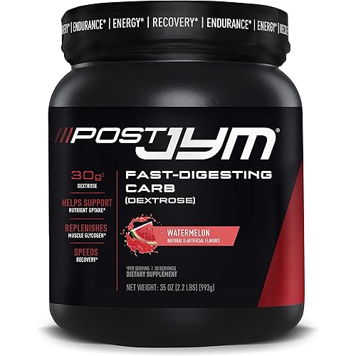 Post JYM Fast-Digesting Carb - Post-Workout Recovery Pure Dextrose JYM Supplement Science Watermelon Flavor, 30 Servings, Pink