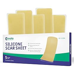 Long Silicone Scar Sheets 1.5'' x 6'', with Extra Thick Silicone Layer, Used for C-Section, Face, Body, Surgical, Burn, Acne Scars, Advanced Scar Treatment, 5 Sheets