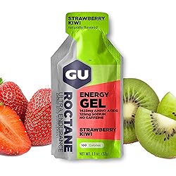 GU Energy Roctane Ultra Endurance Energy Gel, 24-Count, Strawberry Kiwi