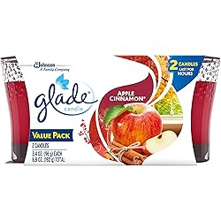 Glade Jar Candle Air Freshener, Apple Cinnamon, 2 Candles, 6.8 oz Packaging May Vary