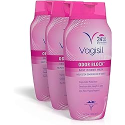 Vagisil Odor Block Daily Intimate Feminine Wash for Women, Gynecologist Tested, Hypoallergenic, 12 Ounce- Pack of 3 Packaging May Vary