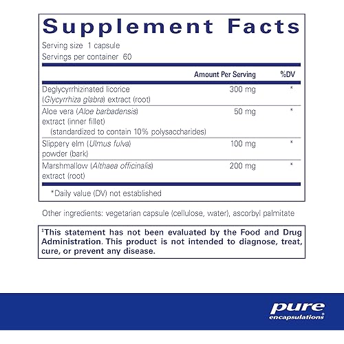Pure Encapsulations DGL Plus | Deglycyrrhizinated Licorice Supplement to Support Gastrointestinal Health | 60 Capsules