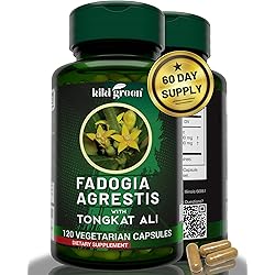 Fadogia Agrestis Extract with Tongkat ali for Men 1000mg Per Serving, 120 Capsules, Third Party Tested, Ultra Strength, Support Energy and Endurance, Gluten Free, Non-GMO, Vegan Capsules