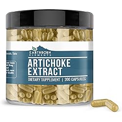 Earthborn Elements Artichoke Extract 200 Capsules, Pure & Undiluted, No Additives