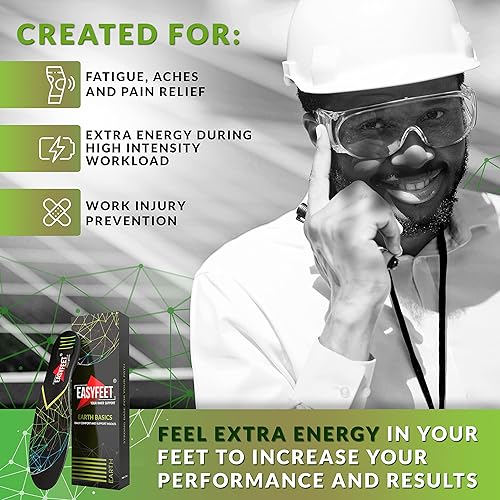 Life-Changing} Orthotic Work Insoles - Anti Fatigue Aches Extra Steady Medium Arch Support Shoe Insoles Men Women - Insert for Flat Feet Leg Foot Pain Relief - Work Boot Insoles for Standing All Day