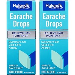 Ear Drops for Swimmers Ear, Hyland's Earache Drops for clogged ears, fast, natural, 2 pack