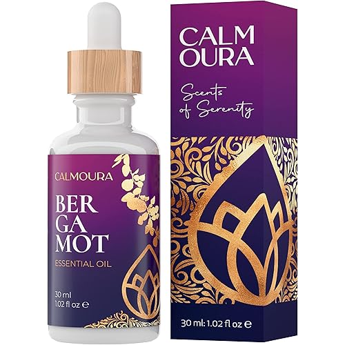 Calmoura Bergamot Essential Oil Therapeutic Grade for Meditation and Skin Care — Undiluted Organic Bergamot Essential Oil for Diffuser That Promotes Meditative and Spiritual Awareness