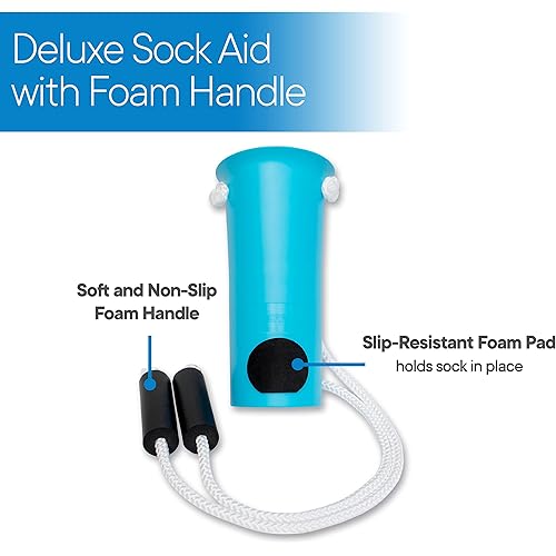 RMS Sock Aid Kit - Easy On Easy Off Device for Putting On Socks and Removing Socks or Stockings for Men and Women with Limited Mobility Blue