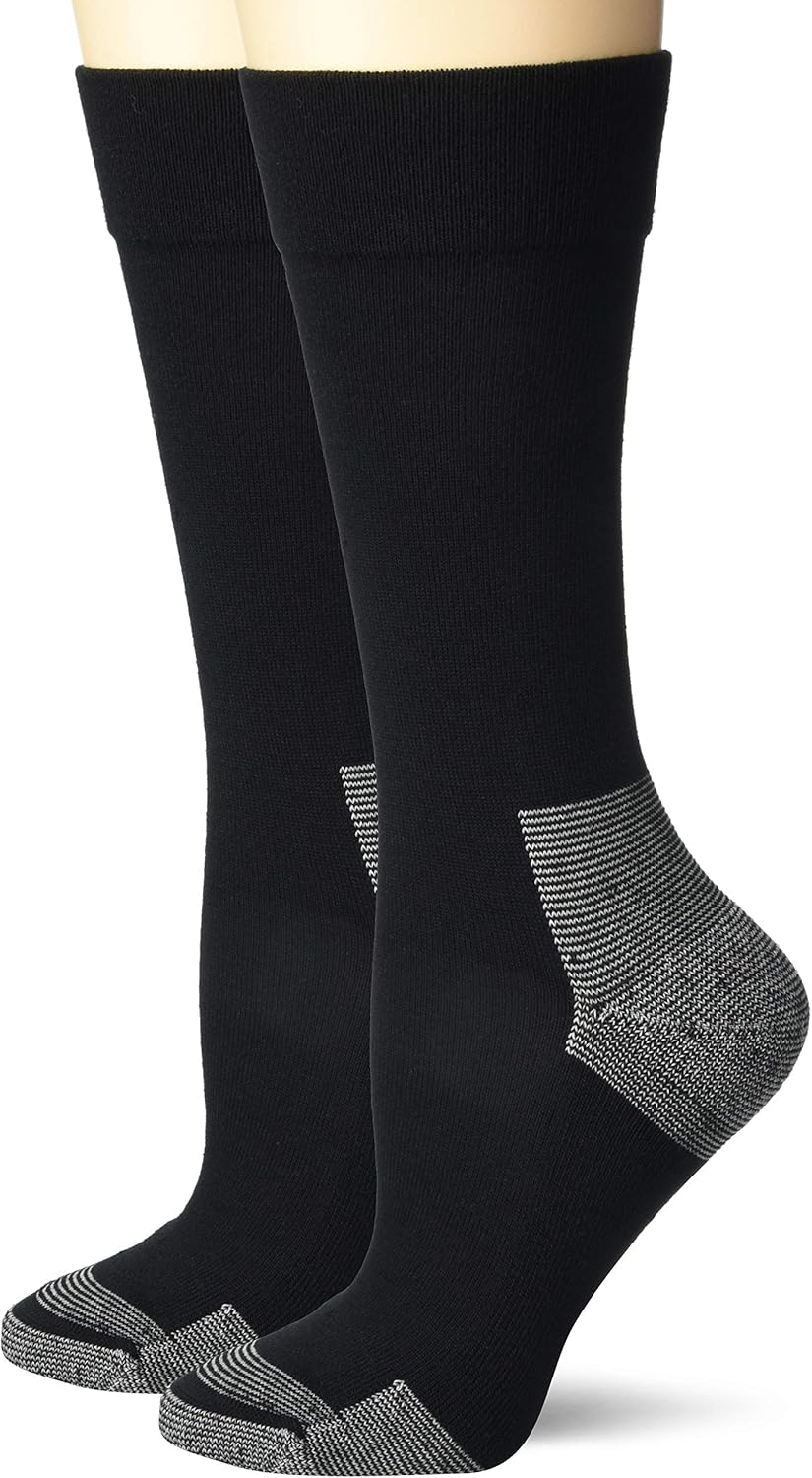 Dr. Scholl's Women's American Lifestyle Advanced Relief Blister Guard Crew Socks 2 Pair, Black, Shoe Size: 4-10 DSW22185C2U2001