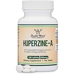 Huperzine A 200mcg Third Party Tested Manufactured in The USA, 120 Tablets, Nootropics Brain Supplement to Promote Acetylcholine, Support Memory and Focus by Double Wood Supplements