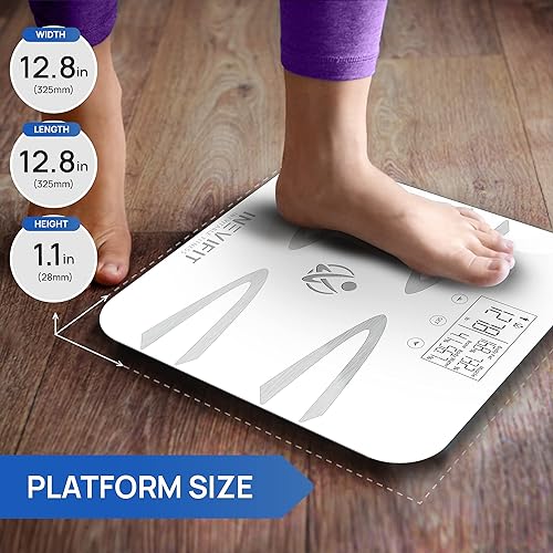 INEVIFIT Body-Analyzer Scale, Highly Accurate Digital Bathroom Body Composition Analyzer, Measures Weight, Body Fat, Water, Muscle, BMI, Visceral Levels & Bone Mass for 10 Users. Includes Batteries