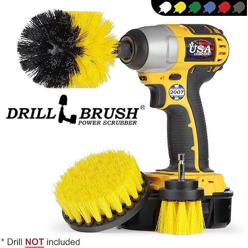 Drill Brush – Drill Scrubber Attachment – Brush for Drill – Drill Brush Rims – Brush Scrubber – Power Scrubber Brush – Carpet Drill Brush – Bathtub Cleaner – Grout Brush – Drill Brush Attachment Set