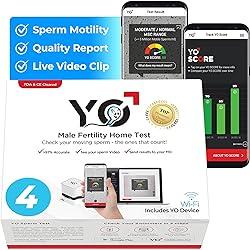 YO Home Sperm Test for Apple iPhone, Android, MAC and Windows PCs | Includes 4 Tests | Men's at Home Fertility Test | Check Moving Sperm and Record Videos
