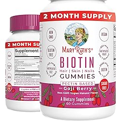 Biotin | Sugar Free | 2 Month Supply | Biotin Gummies | Biotin Vitamins for Hair Skin & Nails | Biotin Gummies for Hair Growth | Vegan | Non-GMO | Gluten Free | 60 Count