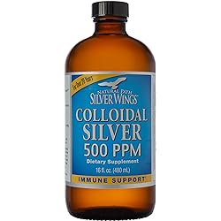 Natural Path Silver Wings - Colloidal Silver 500 ppm - Pure Mineral Supplement - Immune Support for Your Family - Powerful Healing Without a Bad Taste 16 Ounce, 480ml