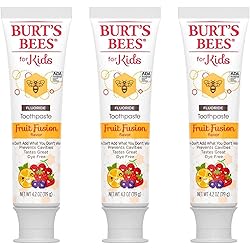 Burts Bees, Toothpaste Kids Fluoride Fruit Fusion, 4.2 Ounce Pack of 3