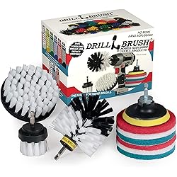 Drillbrush Cleaning Supplies - Detail Brush Set - Upholstery Cleaner - Carpet Cleaner Scrub Brush - Auto Brush Cleaning - Drill Brush Pads - Rotary Drill Brush Cordless Scrubber - Auto Leather Cleaner