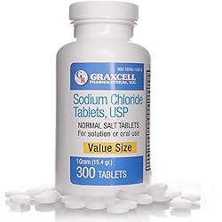 Sodium Chloride Tablets 1 Gm | 300 Count | Normal Salt Tablets | 15.4gr.