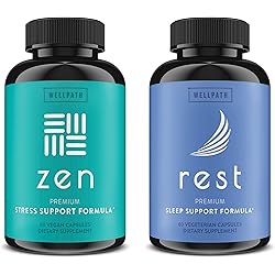 Stress and Sleep Support 2-Pack - Zen Stress Relief Support and Rest Sleep Aid Supplement