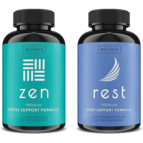 Stress and Sleep Support 2-Pack - Zen Stress Relief Support and Rest Sleep Aid Supplement