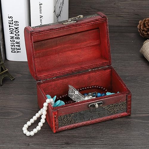 FECAMOS Square Grape Printing Jewelry Display Case,for Home Desk Office Table