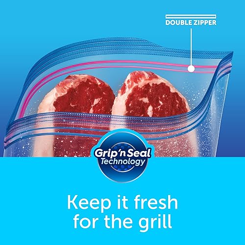 Ziploc Quart Food Storage Freezer Bags, Grip 'n Seal Technology for Easier Grip, Open, and Close, 30 Count, Pack of 4 120 Total Bags