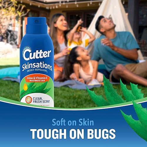 Cutter Skinsations Insect Repellent 6 Ounces, Aerosol, Clean Fresh Scent