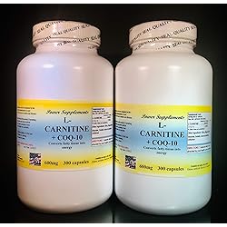 L-carnitine 600mg, coq-10 30mg Cardio, Energy, Kidney- 600 Capsules. Made in USA