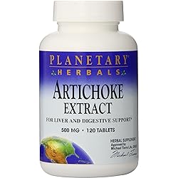 Planetary Herbals Artichoke Extract Tablets, 500 mg, 120 Count