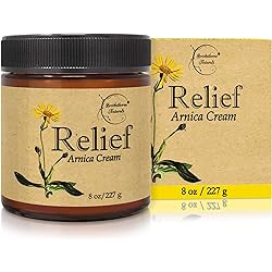 Relief Arnica Cream – Enriched with Lemongrass, Eucalyptus & Rosemary Essential Oils – All Natural Massage Lotion for Sore Muscles & Stiffness. Perfect for Massage Therapy by Brookethorne Naturals