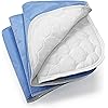4-Layer Ultra Soft Quilted Bed Pads, 18" x 24" 3 Pack, Heavy Absorbency Underpad, Machine Washable, Mattress Protection for Elderly Seniors, Kid and Pets