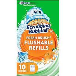 Scrubbing Bubbles Fresh Brush Flushables Refill, Toilet and Toilet Bowl Cleaner, Eliminates Odors and Limescale, Citrus Action Scent, 10ct