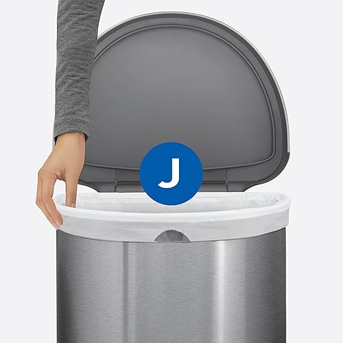 simplehuman Code J Custom Fit Drawstring Trash Bags in Dispenser Packs, 100 Count, 30-45 Liter 8-12 Gallon, White
