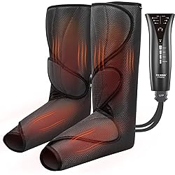 FIT KING Leg and Foot Massager with Heat, Foot and Calf Massager for Circulation and Pain Relief with 3 Modes 3 Intensities and Optional 2 Heating Levels FT-057A