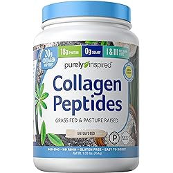 Collagen Powder | Purely Inspired Collagen Peptides Powder | Collagen Supplements for Women & Men | Collagen Protein Powder with Biotin | Paleo Keto Certified | Unflavored, 1 lb Packaging May Vary