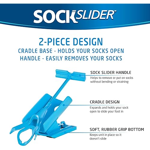 Allstar Innovations - Sock Slider - The Easy on, Easy off Sock Aid Kit & Shoe Horn | Pain Free No Bending, Stretching or Straining System that Packs up for Convenient Travel, As Seen on TV