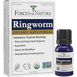 Forces of Nature -Natural, Organic Ringworm Treatment 11ml Non GMO, No Harmful Chemicals, Nontoxic –Fast Acting Anti-Fungal for Itchy, Red, Irritated Skin Associated with Ringworm