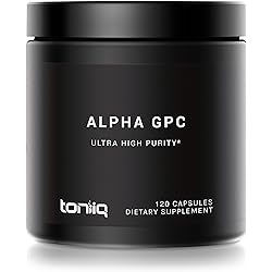 Ultra High Purity Alpha GPC Capsules - 600mg Concentrated Formula - 99% Highly Purified and Highly Bioavailable Nootropic - 120 Capsules Alpha GPC Supplement