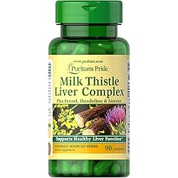 Milk Thistle Liver Complex, Supports Healthy Liver Function, 90 Count by Puritan's Pride, White
