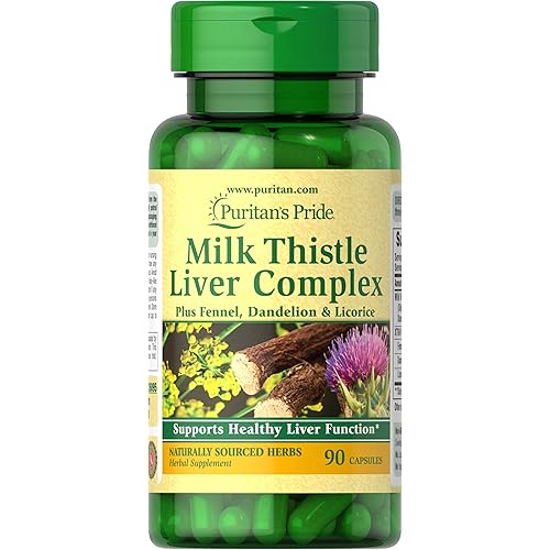 Milk Thistle Liver Complex, Supports Healthy Liver Function, 90 Count by Puritan's Pride, White