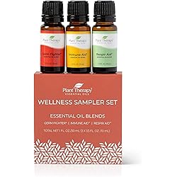 Plant Therapy Wellness Sampler Set - Immune Aid, Germ Fighter & Respir Aid - Pure Essential Oils for Seasonal Threats